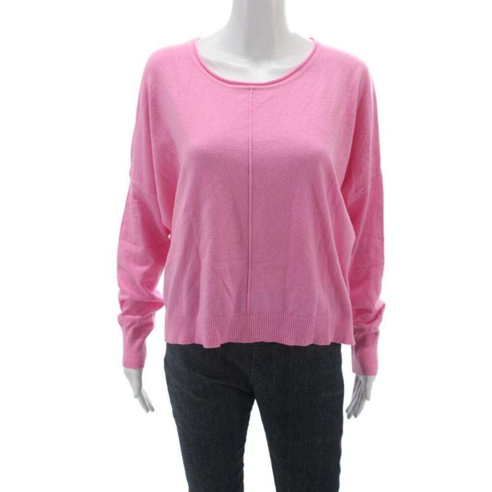 Gab kate Womens Pullover Pink Scoop Neck Long Sleeve Size S